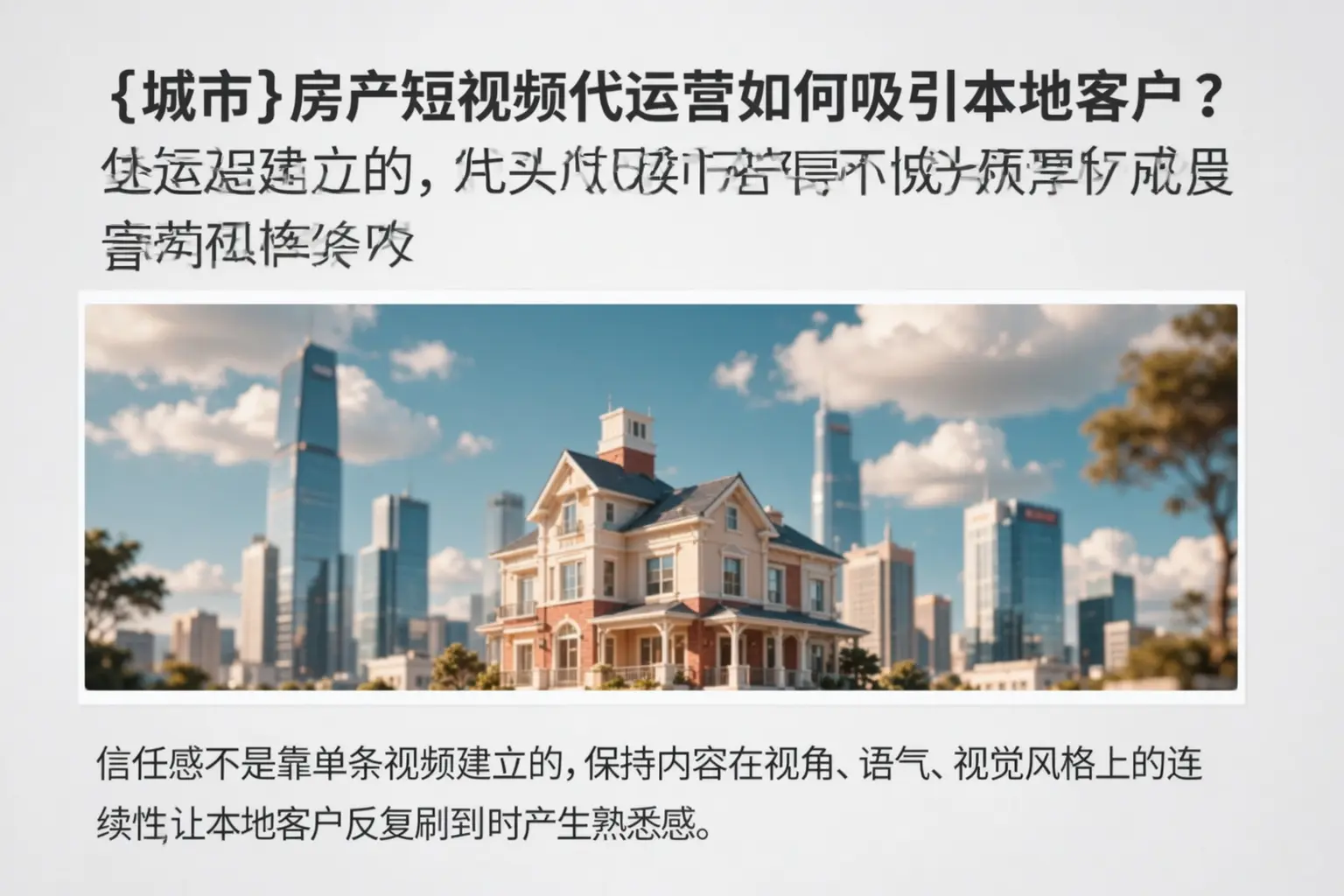 武宁房产短视频代运营如何吸引本地客户？